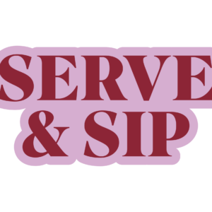 Sip & Serve Tennis Sticker - Afbeelding 1
